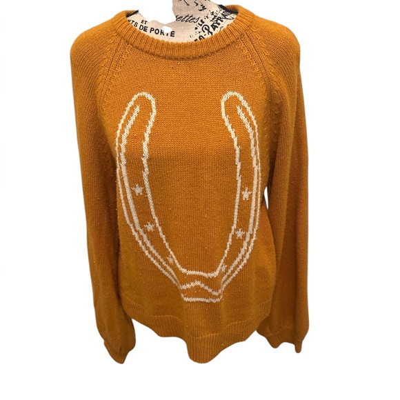 Wrangler Mustard Horseshoe Sweater - Picture 1 of 3